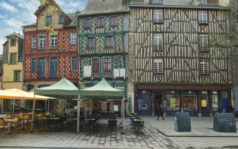 Vieille ville de Rennes et ses bâtiments à colombages